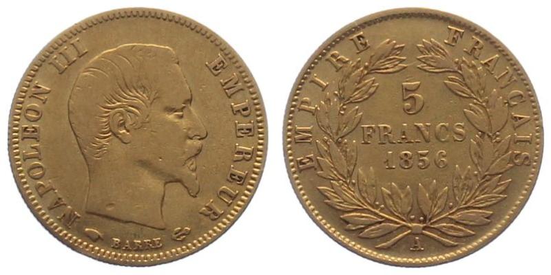 Frankreich 5 Francs 1856 A - Napoleon III.